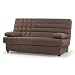 SHIITO - Sofá Cama con 3 Plazas y Arcón Interior - 100 x 193 x 100 cm - Modelo Romeo - Apertura Clic-Clac - Incluye 2 Cojines - Color Marrón Chocolate