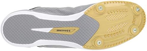 Under Armour Unisex-Youth Kick Distance 2 Running Shoe, Steel/Metallic Gold, 11 | Image 3