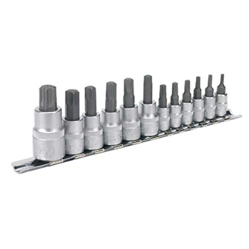 Image of Sealey Ak6213 TRX-Star Socket Bit Set 12Pc 1/4 3/8 and 1/2Sq Drive