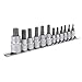 Sealey AK6213 12 Piece 1/4-inch, 3/8-inch and 1/2-inch Sq Drive TRX-Star Socket Bit Set, Silver
