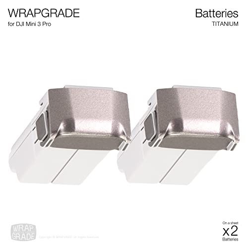 Image of WRAPGRADE Skin Stickers Compatible with DJI Mini 4 Pro /Mini 3 Series | Two Batteries (Titanium)