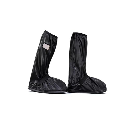 Cubre zapatos reutilizables para motocicleta y bicicleta, protector antideslizante para ATV, bicicleta, motonieve, ideal para días lluviosos y con nieve, compatible con tallas S, M, L, XL, XXL (Negro) miniatura 1