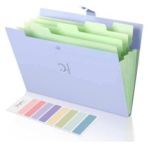 Image of SKYDUE Letter A4 Paper Expanding File Folder Pockets Accordion Document Organizer (Purple)