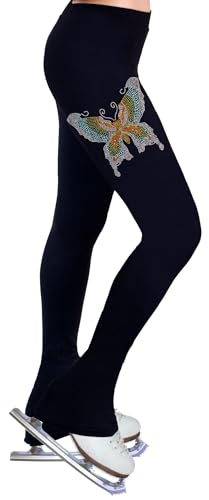 NY2 SPORTSWEAR Figure Skating Practice Pants with Rhinestones R32 - Child Sizes- (Child Large) Black