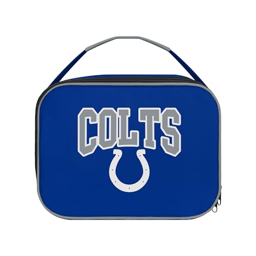 FOCO NFL Unisex-Adult Officially Licensed Wordmark Team Color Big Logo Football Zip Closure 7L Lunch Bag - Indianapolis Colts