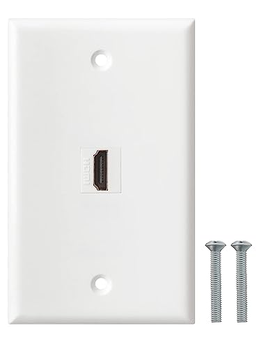 HDMI Wall Plate 1 Port 4K HDMI Keystone Female to Female Wall Plate-White