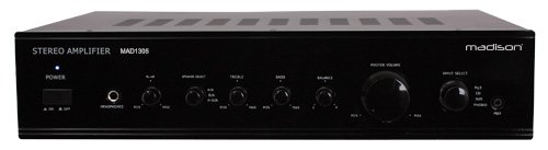 Madison MAD1305BK - Amplificador Hi-Fi (con estéreo 2 x 100 W rms), color negro