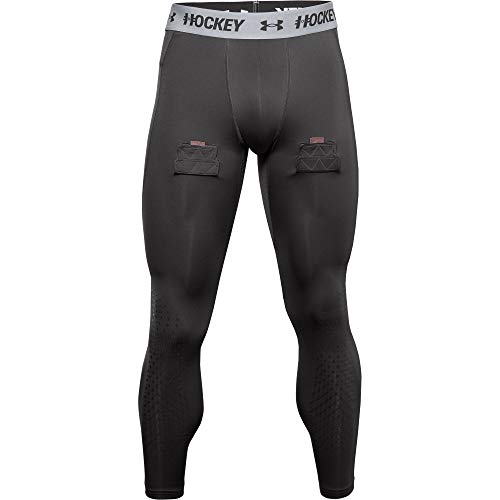 Under Armour Men\'s Hockey Compression Leggings , Jet Gray (010)/Mod Gray , Large