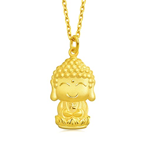 CHOW SANG SANG Cultural Blessings 999.9 24K Gold Price-by-Weight 2.35g Gold Buddha Pendant for Men and Women 89237P [Not Include the Necklace]