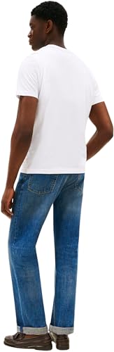 Tommy Hilfiger Camiseta de Manga Corta Hombre Stack tee Regular Fit, Blanco (White), M