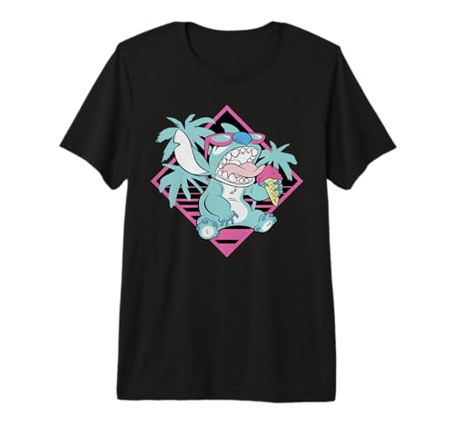 T-shirt Stitch Disney vintage en coton premium pour un look de plage rétro des années 90