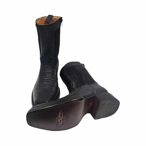 Men's PYTHON print Western Cowboy Leather Zipper Boots Dubai Toe & Leather Sole3