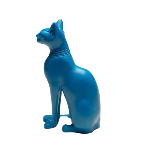 Estatua azul clásica de gato Bastet con pendiente miniatura 3