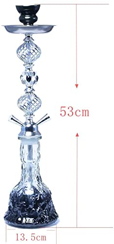 XJHYJS Haken-pfeifen-Set, 53 cm Raucher-kit Mit 2 Schläuchen Komplett Zubehör Für Cafe Bar Party (kein Nikotin), Schwarz – Bild 5