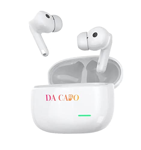Da Capo Newly Launched True Wireless in Ear Earbuds with Mic, Bluetooth v5.2, ANC + 4 Mic Design with AI Noise Cancellation, IPX5 Rating, Fast Wireless Charging (Special Launch Price) (White)