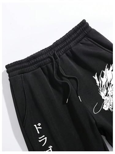 Men's Y2K Graphic Sweatpants Drawstring Waist Workout Jogger Pants Casual Lounge with Pockets4