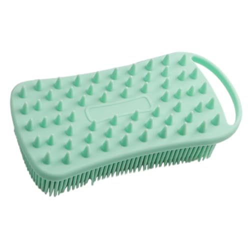 Beatifufu Cepillo de Baño Exfoliante de Silicona Doble Cara para Masaje de Cabelludo y Cuerpo Cepillo Flexible para Ducha Diseño Portátil con Gancho Color Verde