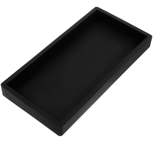 ULDIGI Bandeja de Silicona Negra para Encimera de Baño Antideslizante, Bandeja Pequeña para Almacenamiento de Cosméticos y Joyas, Organizador Compacto para Hogar y Hotel, Resistente