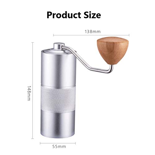 ZSGG Moedor de Café Manual de Aço Inoxidável Moedor de Café Com Rebarba de Grãos Inteiros Moedor de