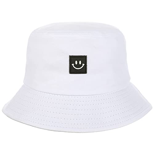 Bucket Hat - Summer Travel Bucket Cap, Reversible Bucket Hats for Women Travel Beach Sun Hat, Beach Sun Smile Hat, Outdoor Cap Unisex White