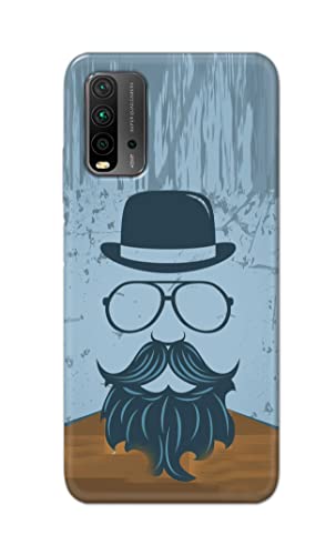 Image of PRINTFIDAA Mustache Beard and Hairstyle Hipster in Glasses Printed Designer Hard Case for Redmi 9 Power Back Cover -(e) RPM1002