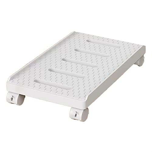 Soporte móvil para CPU, carrito rodante para torre de PC con 4 ruedas caster, soporte para torre de PC en el suelo con ruedas bloqueables bajo el escritorio para accesorios de oficina en casa (blanco) miniatura 1