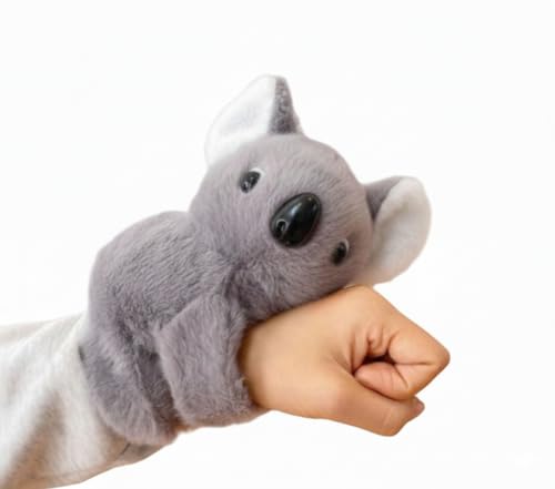 Image of Cute Animal Plush Slap Bracelets - Soft Stuffed Koala & Capybara Hugging Wristbands, Wearable Toy for Kids, Birthday Party Favors, Stocking Stuffers, and Gift for Girls & Boys (Koala)