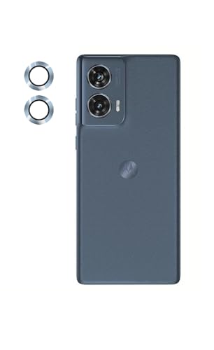 Image of Amazon Brand - Solimo Camera Glass Lens Protector Ring for Moto Edge 50 Fusion 5G Case Friendly with Edge to Edge Coverage and Easy Installation (Blue)