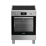 Hotpoint Ariston H6I8LMSAX – Cucina a libera installazione 60x60 cm con forno multifunzione ventilato da 72L, piano a induzione, classe A, Diamond Clean, Air Fry, Active Multiflow – Acciaio Inox