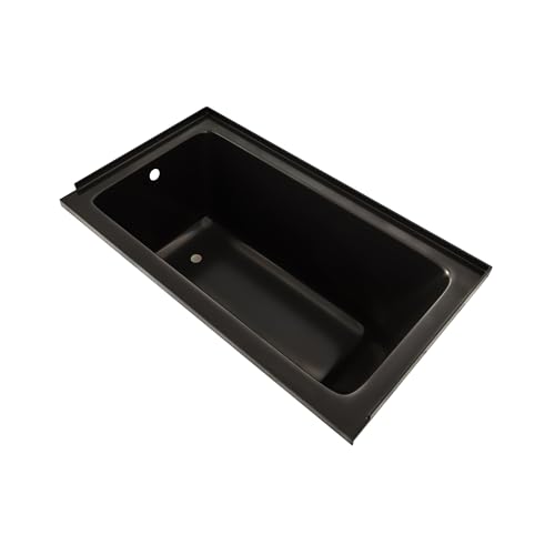 Image of Swiss Madison Voltaire 54 x 30 Left Drain Soaking Alcove Bathtub in Glossy Black