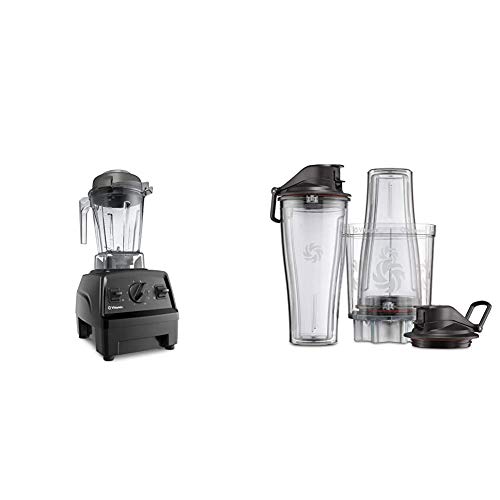 Vitamix E310 Explorian Blender, Professional-Grade, 48 oz. Container, Black & Personal Cup Adapter - 61724
