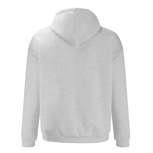 Mens Trendy Solid Color Oversized Sweatshirt Fleece Lined Loose Fit Commute Hooded Pullover Long Sleeve Wander Hoodie3