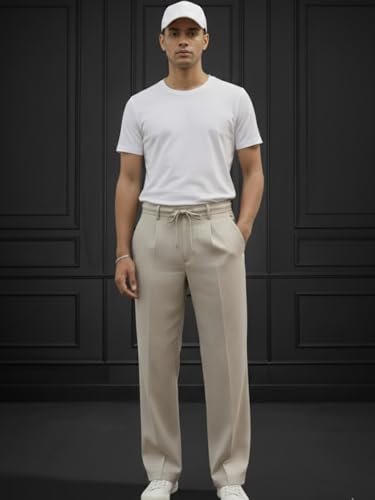 Image of Rigo Men Linen Straight Fit Korean Pants | Cotton Linen Regular Size Casual Trousers