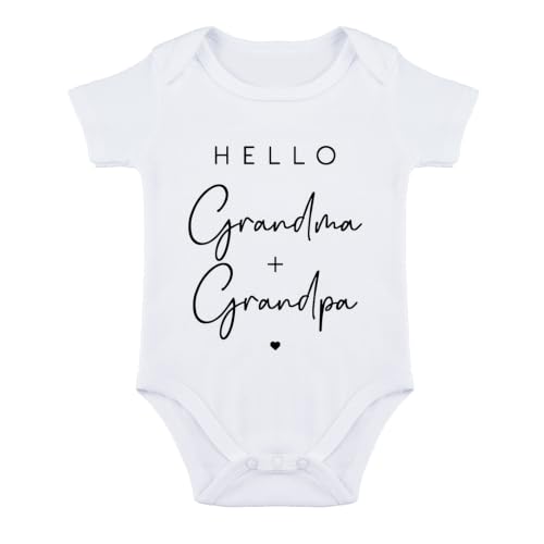 Image of Pregnancy Announcement Baby Bodysuit For Babies Unisex Neutral Romper | Pregnancy Announcement For Grandparents,Baby Reveal Idea Surprise Announcement,Baby Coming Soon Newborn