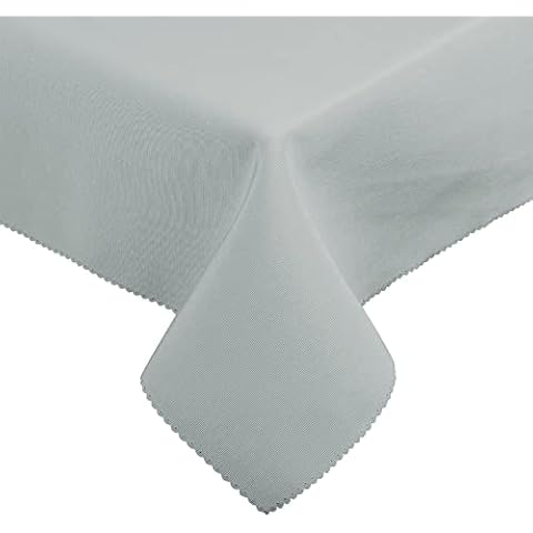 WELTRXE Rectangle Table Cloth,140x200cm, Reusable Textured Thick Tablecloth, Water Resistant Wipe Clean Polyester Dining Table Cover for Xmas Dinner Cafe Buffet Party Wedding Tabletop Decor,Light Grey Cover