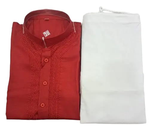 Men’s Cotton Full Sleeves Collared Kurta with Pajama Set_Solid Traditional Outfit, Regular Fit-picture-15