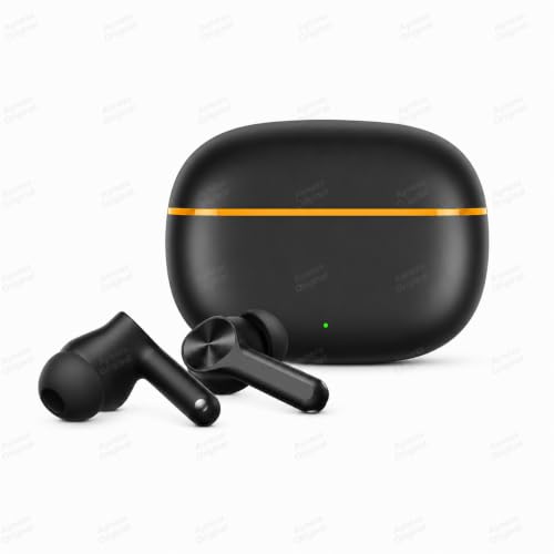 Image of Lynacz Original Compatible with Realme T200 Lite TWS Earbuds, 48H Battery, Fast Charging, Quad Mic, Bluetooth 5.3 (Volt Black)
