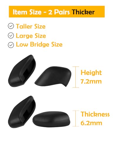 Image of 2 Pair Thicker Size Nose Pads Replacement Nose Pieces for Oakley Flak 2.0 /Flak 2.0 XL OO9188 OO9271 OO9295, Flak Jacket /Flak Jacket XLJ, OO9144 OO9153 9154, OJ9005 OJ9008, OO9228 OO9363 OO9364 OO9086