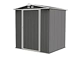 Arrow 6' x 5' EZEE Shed Charcoal with Cream Trim Low Gable Steel Storage Shed with Peak Style Roof