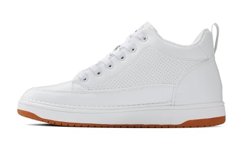 Image of CALTO Men's Invisible Height Increasing Elevator Shoes - Casual Low-top Leatherette Sneakers - 2.4 Inches Taller
