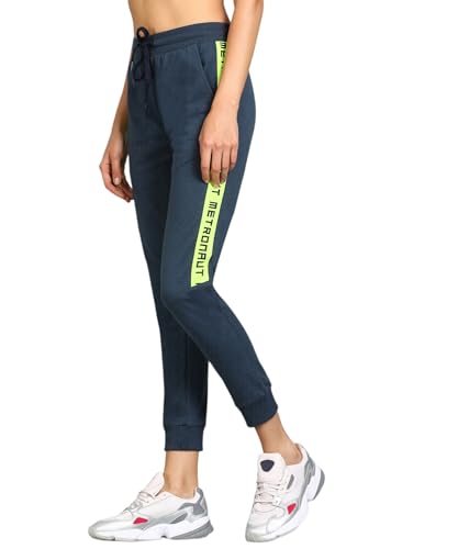 Image of Alan Jones Clothing Women's High Rise Solid Slim Fit Joggers Track Pant