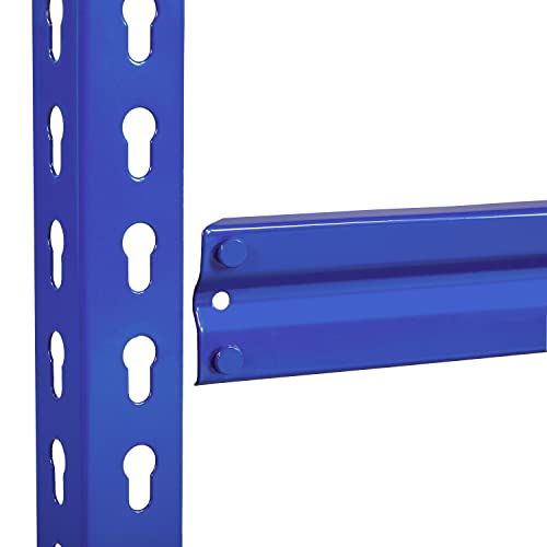 Yaheetech Lagerregal Schwerlastregal Steckregal 5 MDF-Platten Kellerregal Werkstattregal je Fachboden 150 KG belastbar (Blau, 70x30x150cm)