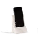 Bey-Berk White Marble Desktop Phone&sol;Tablet Cradle with a Pass-Thru Hole for Charging Cable&period;
