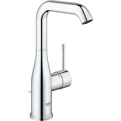 Grohe 32628001 Essence New Miscelatore Monocomando a Bocca Alta per Lavabo, Ecojoy, Cromo, L