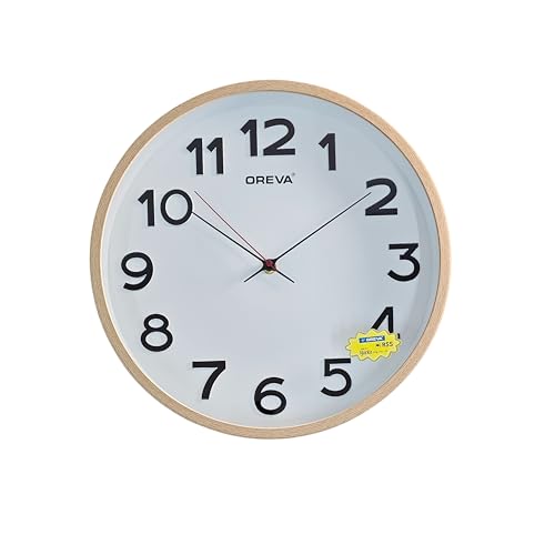 Image of OREVA 14 Inch Round Fancy Embossed Number Dial Contemporary Stylish Quartz Clocks Modern Analog Silent Wall Clock for Living Room Bedroom Home Decor Office AQ-9467SS