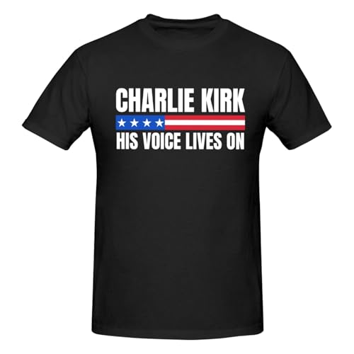 His Voice Lives On Charlie Kirk Short Sleeve T-Shirt Justice for Charlie Kirk Classic Fit Crew Neck4