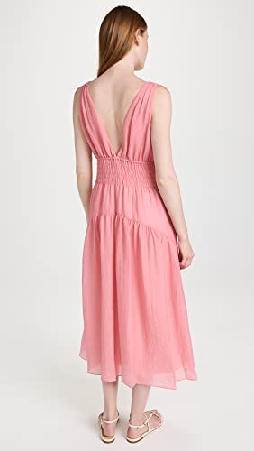 Image of Vince Women's Sleevels V-Neck Smocked Dress
