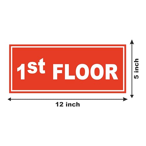 Image of ATTRACTSO - 1st Floor Sign Self Adhesive Laminated Sticker for Home, Office, Shop, Hospital, Hotel, Theatre, Restaurant - 12 inchx5 inch inch (Red)