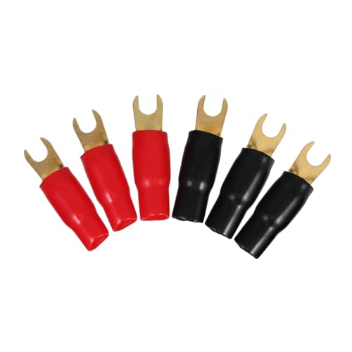 Homoyoyo 3Pairs Crimp Terminals Gold Plated Connectors for Speaker Wire Includes Boots and Crimp Connectors