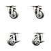 Service Caster Brand 3.5 Inch 316 Stainless Steel Light Duty Swivel Caster Set of 4 Gray Poly Caster Wheels ? 1,200lbs. Total Cpty ?2 Swivel/2 Swivel Casters with Locking Brakes